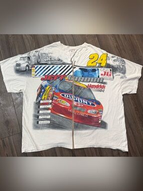Vintage 2004 Jeff Gordon #24 Dupont NASCAR Chase Authentics AOP Tee 2XL